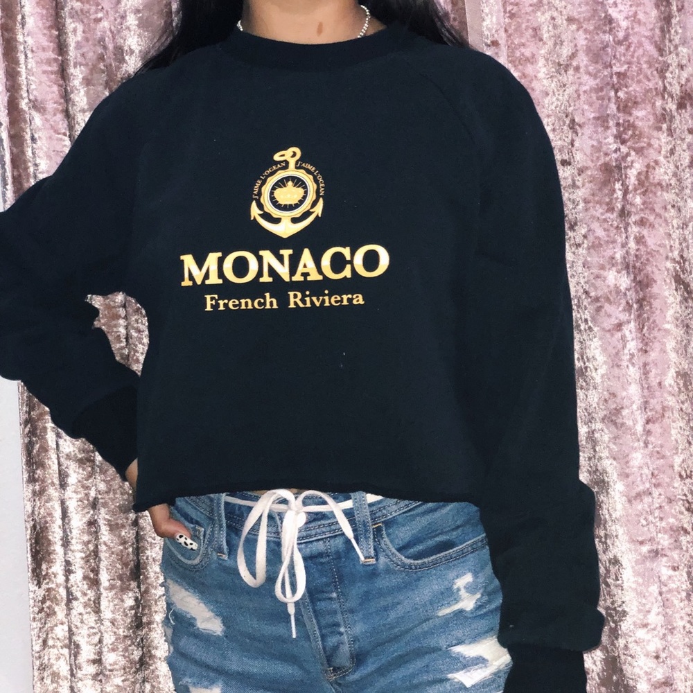 Black pacsun cropped sweatshirt